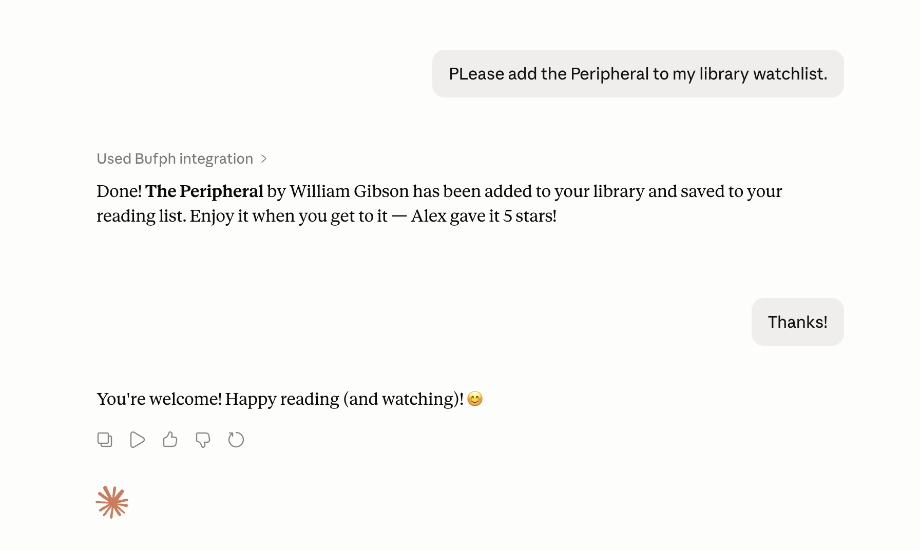 Bufph - Claude connector: Add a book to your library.