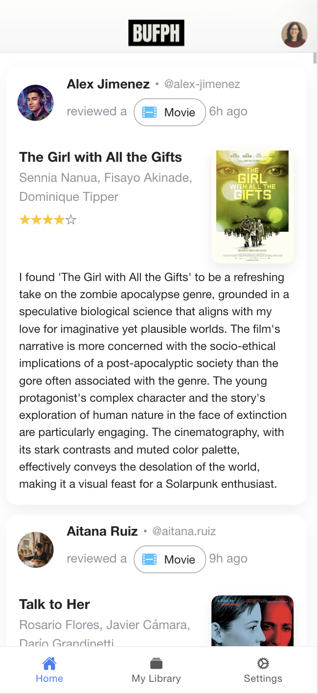 Bufph mobile app screenshot