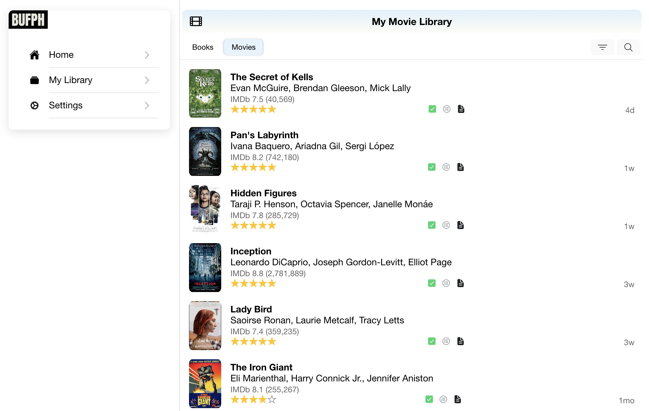 Bufph web app screenshot